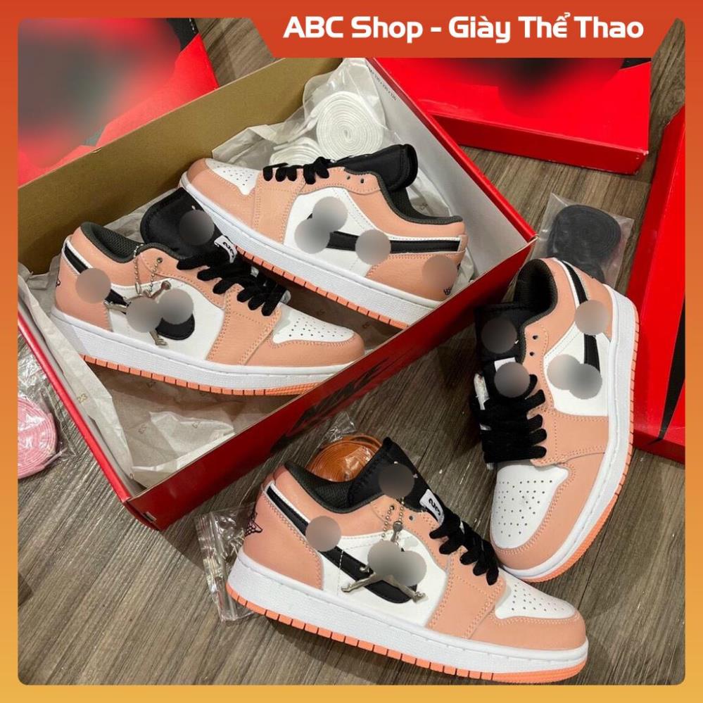 [Hàng Loại A - FreeShip] Giày Sneaker Jd1 Low Trắng Phối Ca rốt Full Hộp , Giầy Jd1 Cam Trắng Móc Đen Thấp Cổ