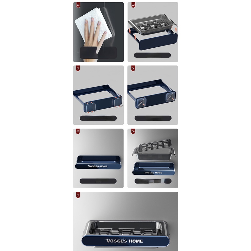 Giá Đựng Xà Phòng Gắn Tường Không Cần Khoan Lỗ Sang Trọng Tiện Dụng Cho Nhà Tắm