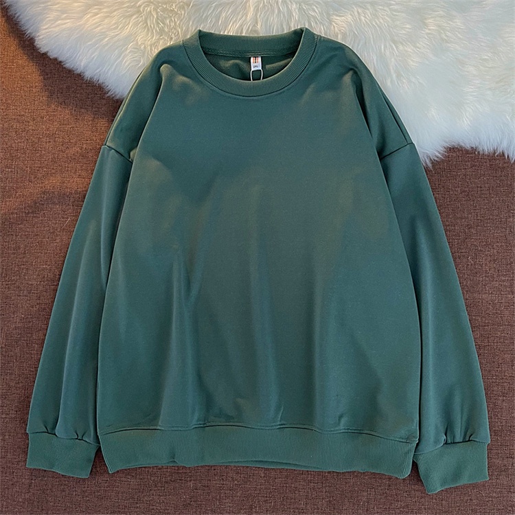 SUXI Áo sweater tay dài cổ tròn màu sắc đơn giản dành cho nữ