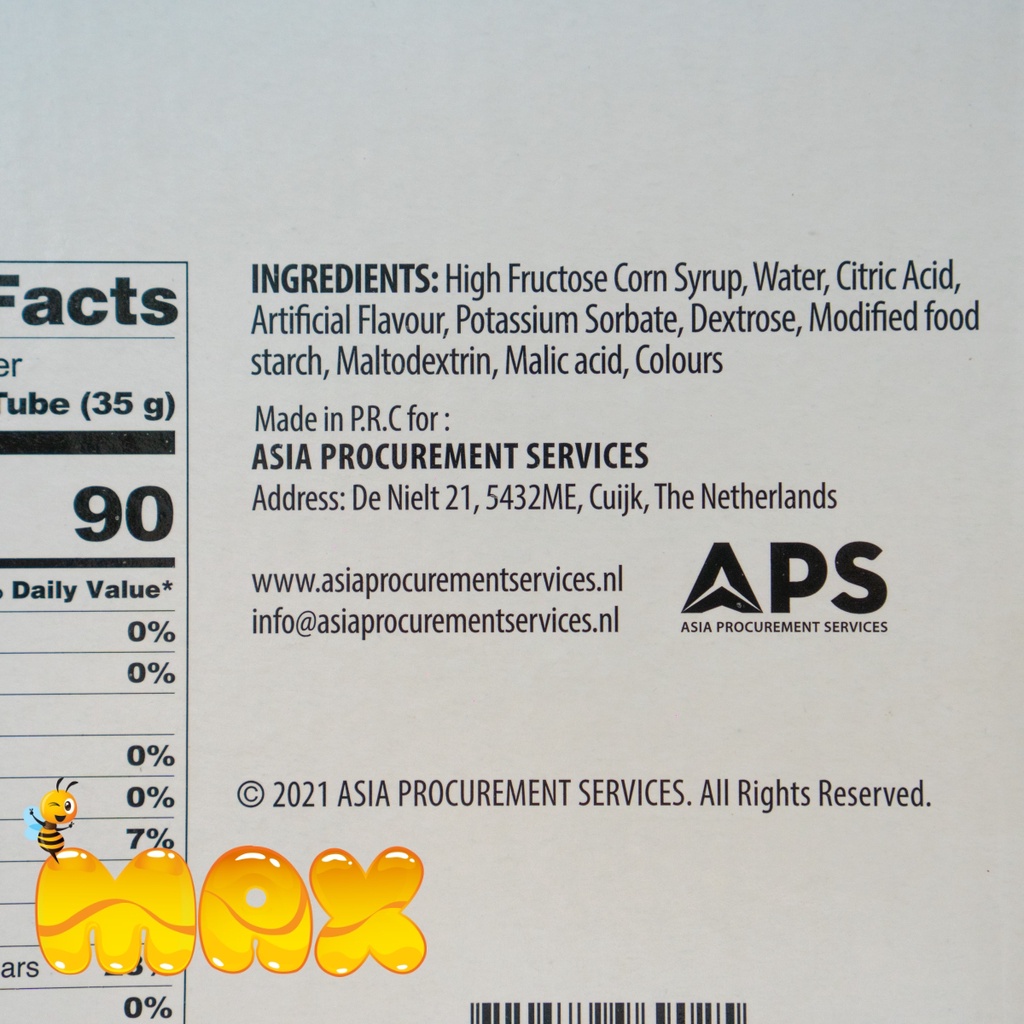 Kẹo dẻo dang Gel hình xylanh Hovi Syrin Gel hãng Zed Candy nhập khẩu Hà Lan