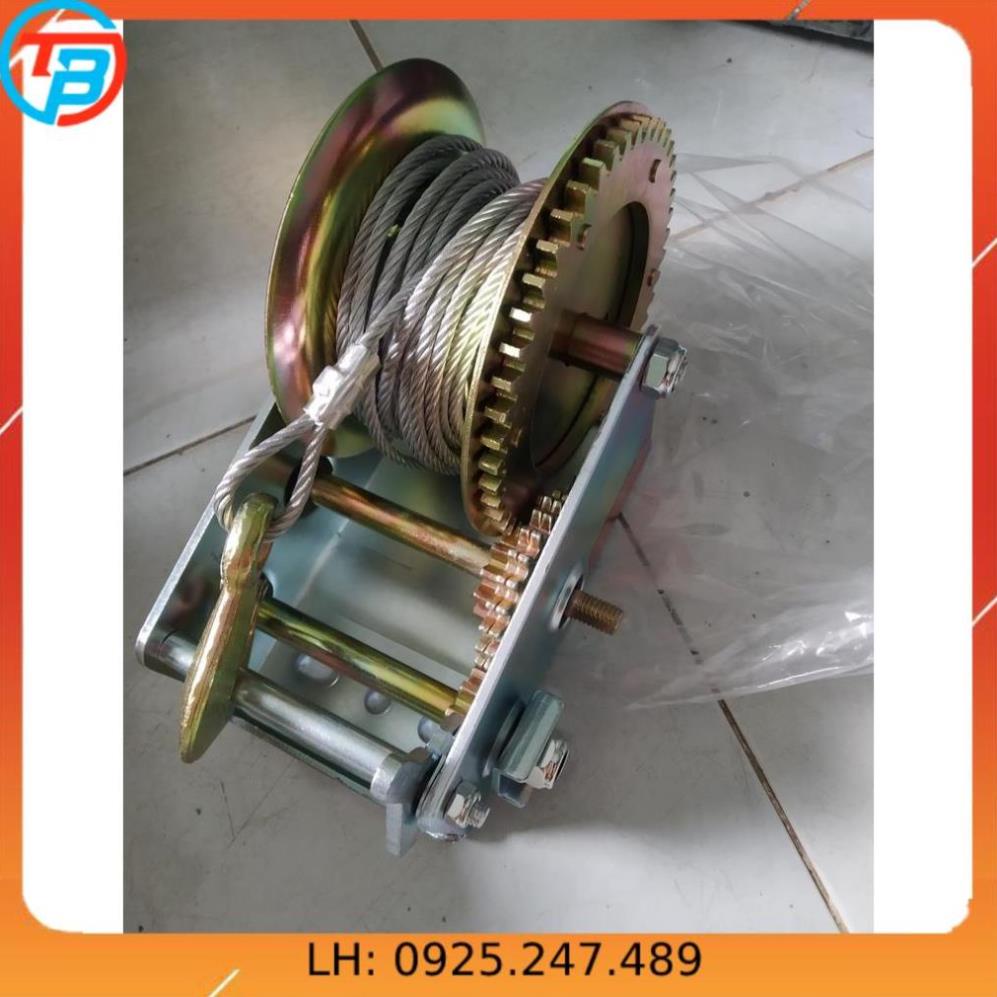 Tời Quay Tay 2000 LBS Tải Trọng 900 Kg Có Cáp Móc 8 Mét Liên Sơn