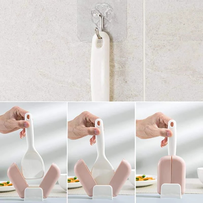 Muỗng Xới Cơm Nắp Mở Tự Động Chống Bụi Sáng Tạo