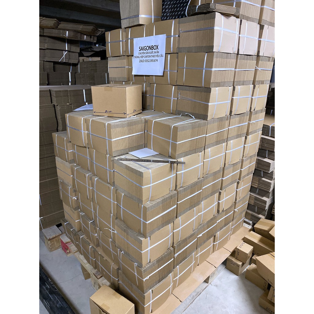 Combo 100 thùng hộp carton đựng quần áo size 22x19x7 cm