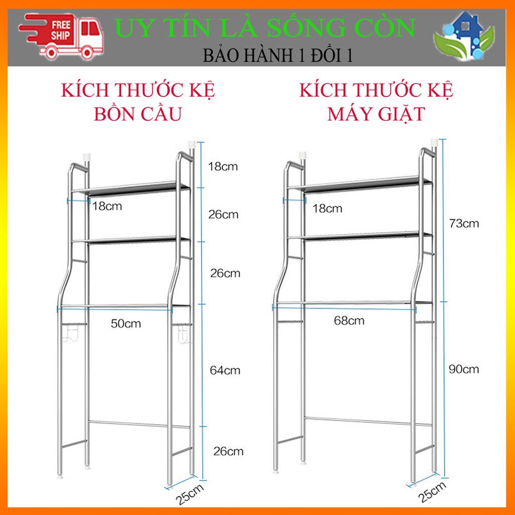 Kệ bồn cầu inox 3 tầng để đồ đa năng tiết kiệm không gian, kệ nhà vệ sinh nhà tắm gọn gàng sang trọng tiện dụng