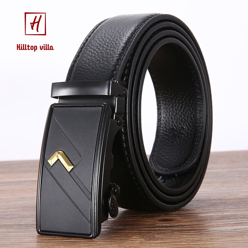 Thắt Lưng Nam Cao Cấp, Dây Nịt Bụng, Nịch HILLTOP SHOP chữ L nhỏ BM02, Bản 3,5cm, Khóa Kim Loại Tự Động,Phối Quần Âu Côn