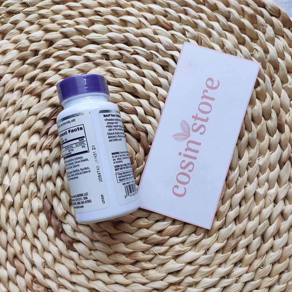Viên Uống Hỗ Trợ Mọc Tóc Natrol Biotin 10000 Mcg 100 Viên Của Mỹ | Thế Giới Skin Care