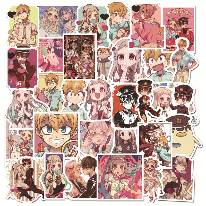 Y&P| Hình Dán Chống Nước Toilet-Bound Hanako Kun Nhật Bản Anime Mũ Bảo Hiểm Máy Tính Xách Tay Hành Lý Dán Thiết Lập, 50 tờ