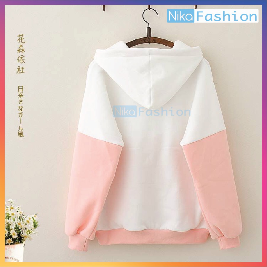 Nikafashion Áo Hoodie Nón Unisex Nam Nữ Chất Vải Nỉ Freesize 1 kích cỡ Form Dáng Rộng Dưới 65kg Mặc Đẹp M.E.O | BigBuy360 - bigbuy360.vn