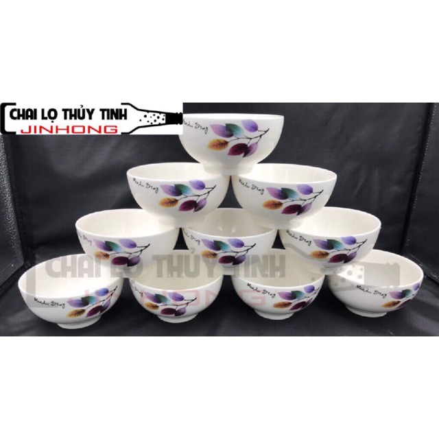 BỘ BÁT ĂN CƠM 10 CÁI HOA MS01