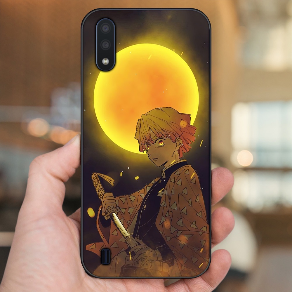 Ốp lưng Samsung A01 viền đen in hình Zenitsu Kimetsu no Yaiba