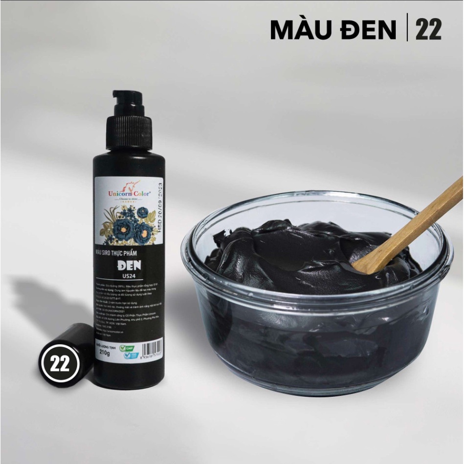 Màu thực phẩm 210g - Đen MS22 (Syrup color Black) - Unicorn color