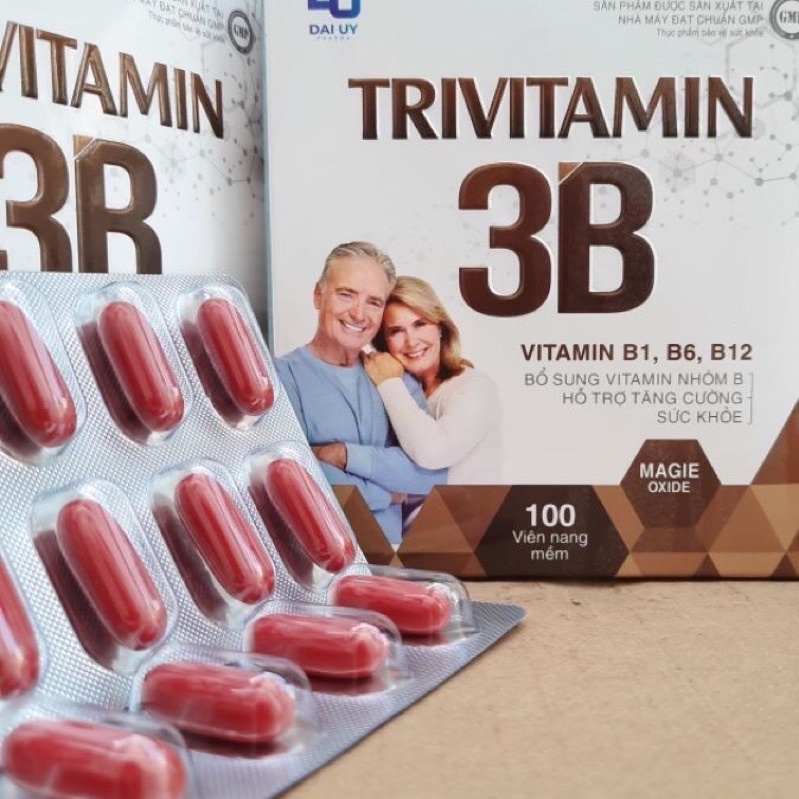 Trivitamin 3B hộp 100 viên nang mềm - Bổ sung vitamin B1- B6 - B12