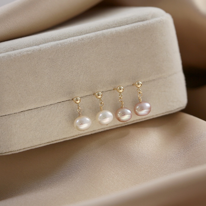 Bông Tai Mạ Bạc 925 Đính Ngọc Trai Đơn Giản Thời Trang Dành Cho Nữ