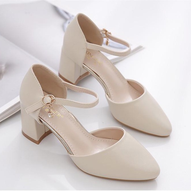 Giày cao gót nữ 5cm TTC16 đế vuông siêu tôn dáng