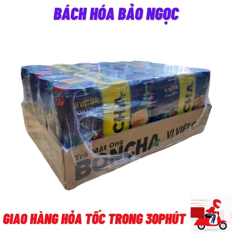 Thùng Trà Mật Ong Việt Quất Boncha Lon