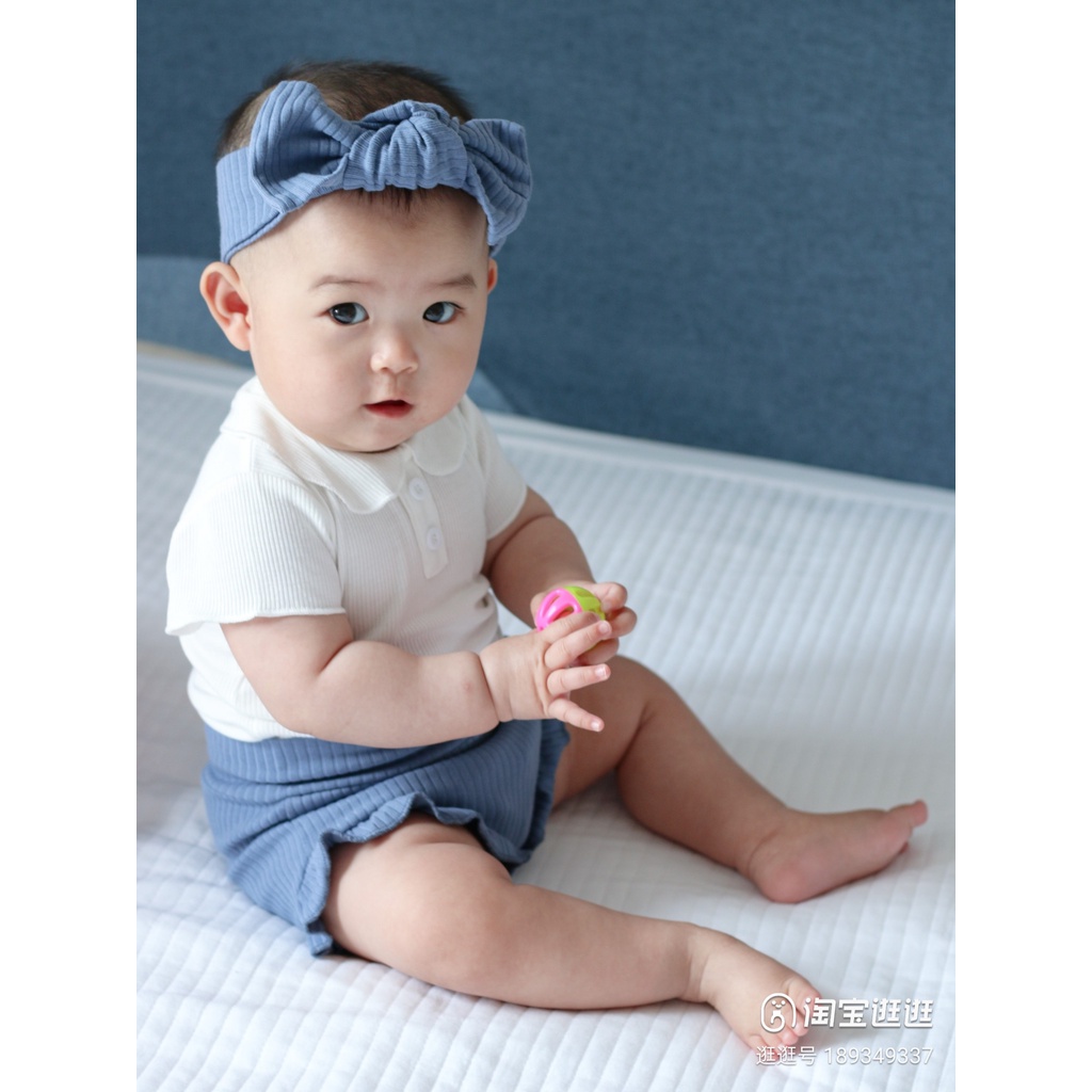 [Kèm Turban] Quần đùi bé gái bé trai chất vải thun gân co dãn cho trẻ từ 3-12kg