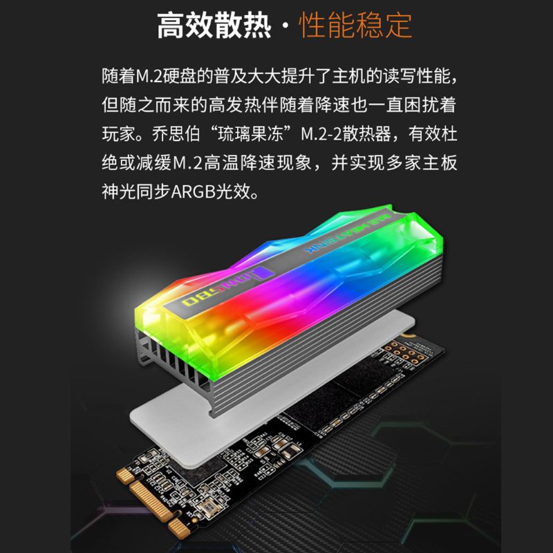 Rx Bộ Tản Nhiệt Đèn Nhiều Màu Sắc Cho Ssd 2280 M.2 Ssd | BigBuy360 - bigbuy360.vn