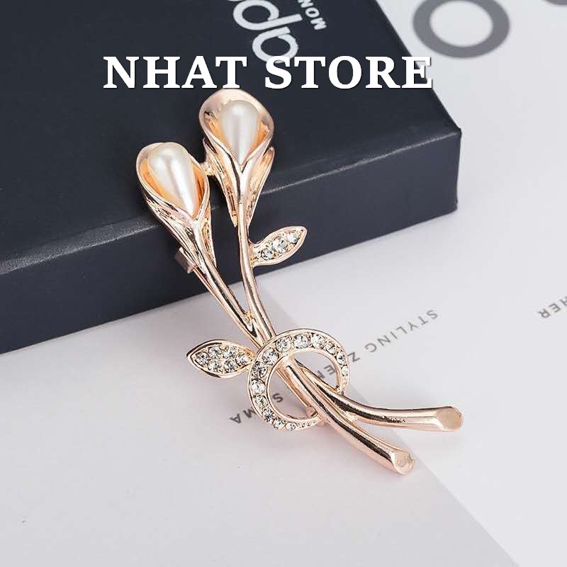 Cài áo đẹp Hàn Quốc, ghim cài áo hoa ly Nhat store
