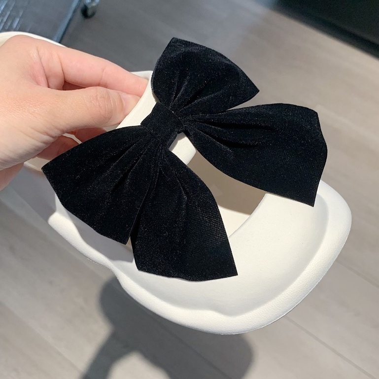 Dép bánh mỳ nữ, Dép sục nơ nhung xinh xắn