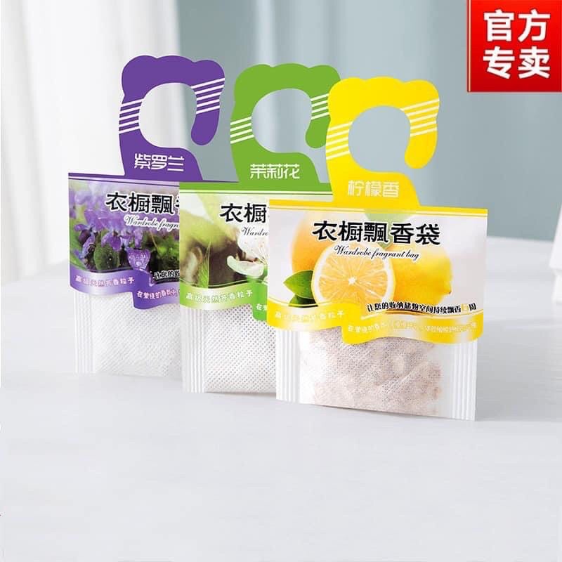Combo 2 Túi Thơm Treo Tủ Quần Áo Chống Côn Trùng Gói Thơm Mini Để Xe Ô Tô Nhà Vệ Sinh Móc Treo Nhiều Mùi