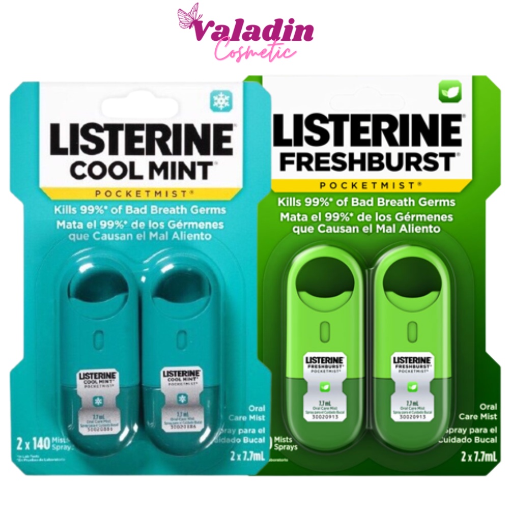 Xịt thơm miệng Listerine Cool Mint Cool Mint Pocktmist 7.7ml  - Sịt thơm miệng