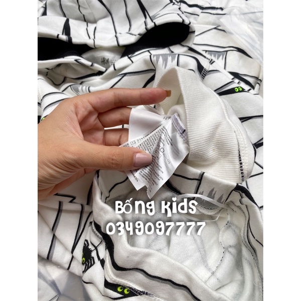 Bộ Nỉ Hoodie Bé Trai Nhện Giăng Tơ Halloween(bán lẻ áo lẻ quần)