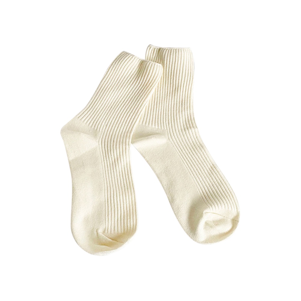 Tất cotton cổ cao họa tiết kẻ sọc đơn giản phong cách Hàn Quốc cho nam / nữ