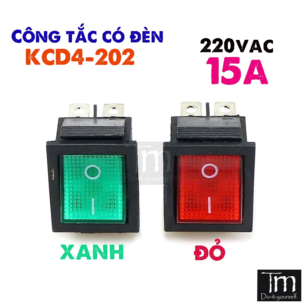 Công Tắc Có Đèn 220VAC 15A KCD4-202