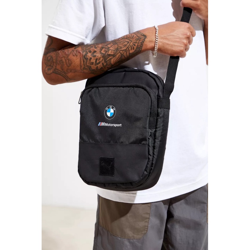 Túi Đeo Chéo Nam PUMA BMW M Motorsport Portable 766680 Puma Black 01 logo puma thêu sang trọng Sportive