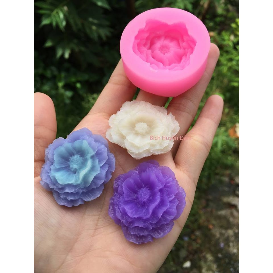 Khuôn Silicon Rau Câu Hoa Nổi - Hồng Tầng