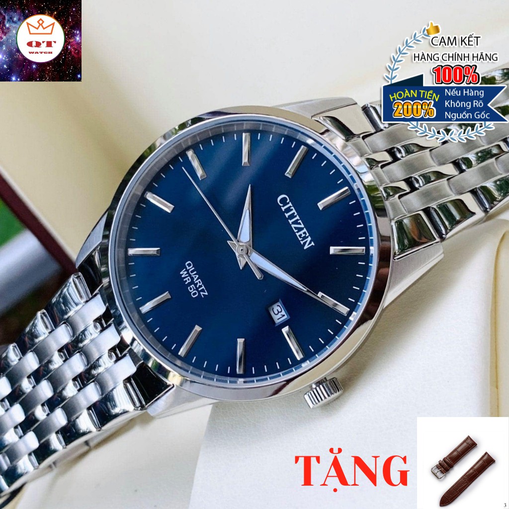Đồng Hồ Nam Citizen Quartz Blue Steel BI5000-87L Tặng Dây Da Cao Cấp