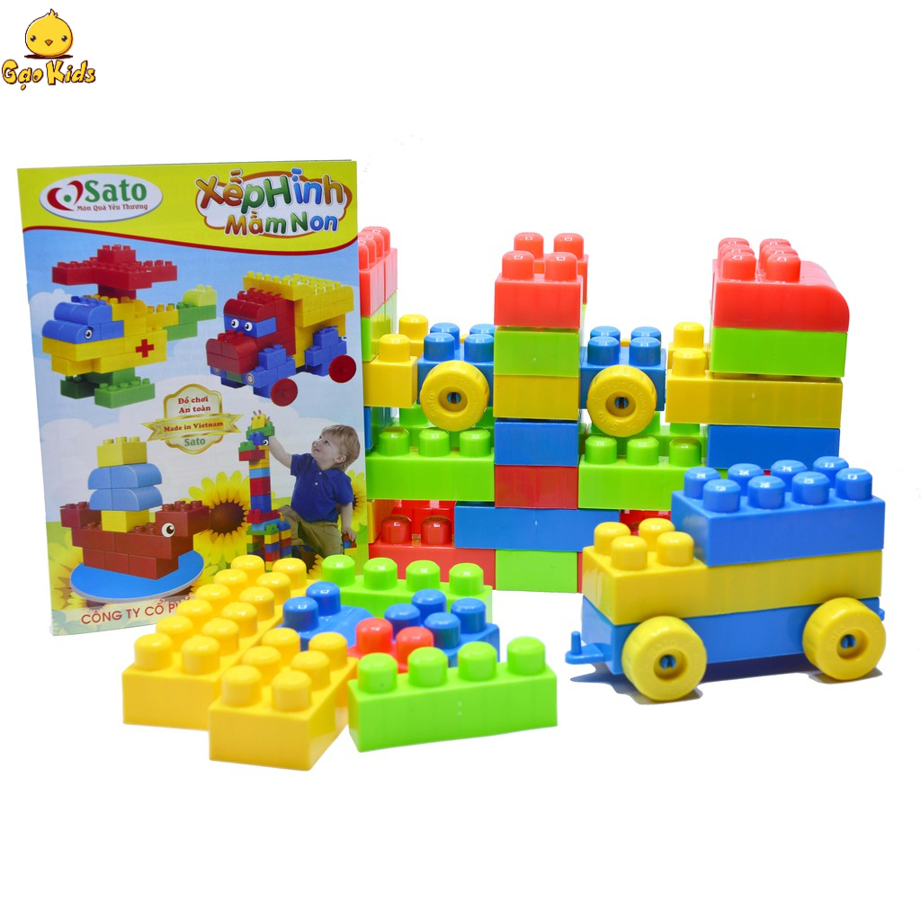 Đồ chơi xếp hình cao cấp - Bộ xếp hình mầm non cho bé - Xếp hình phát triển tư duy sáng tạo [Hàng Việt Nam]