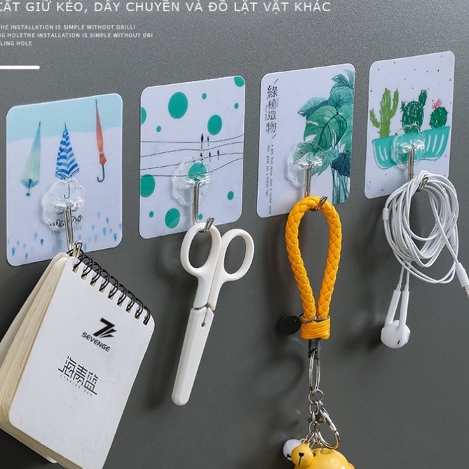 Móc Treo Đồ Dán Tường Lực Dính Mạnh Không Cần Khoan Cho Nhà Tắm/Cửa/Tường Nhà Vệ Sinh