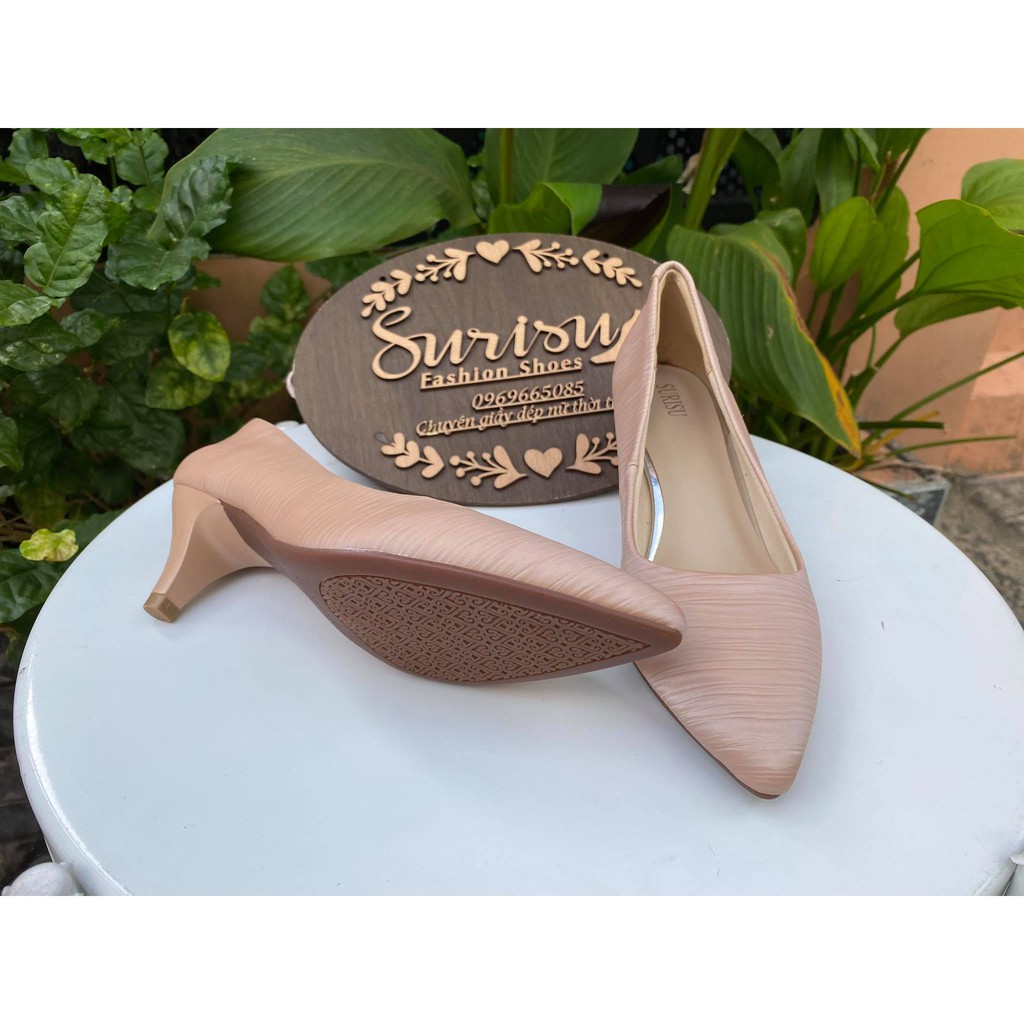 Cao gót 5cm si vân mới lót mút rất êm - Ms: 5240
