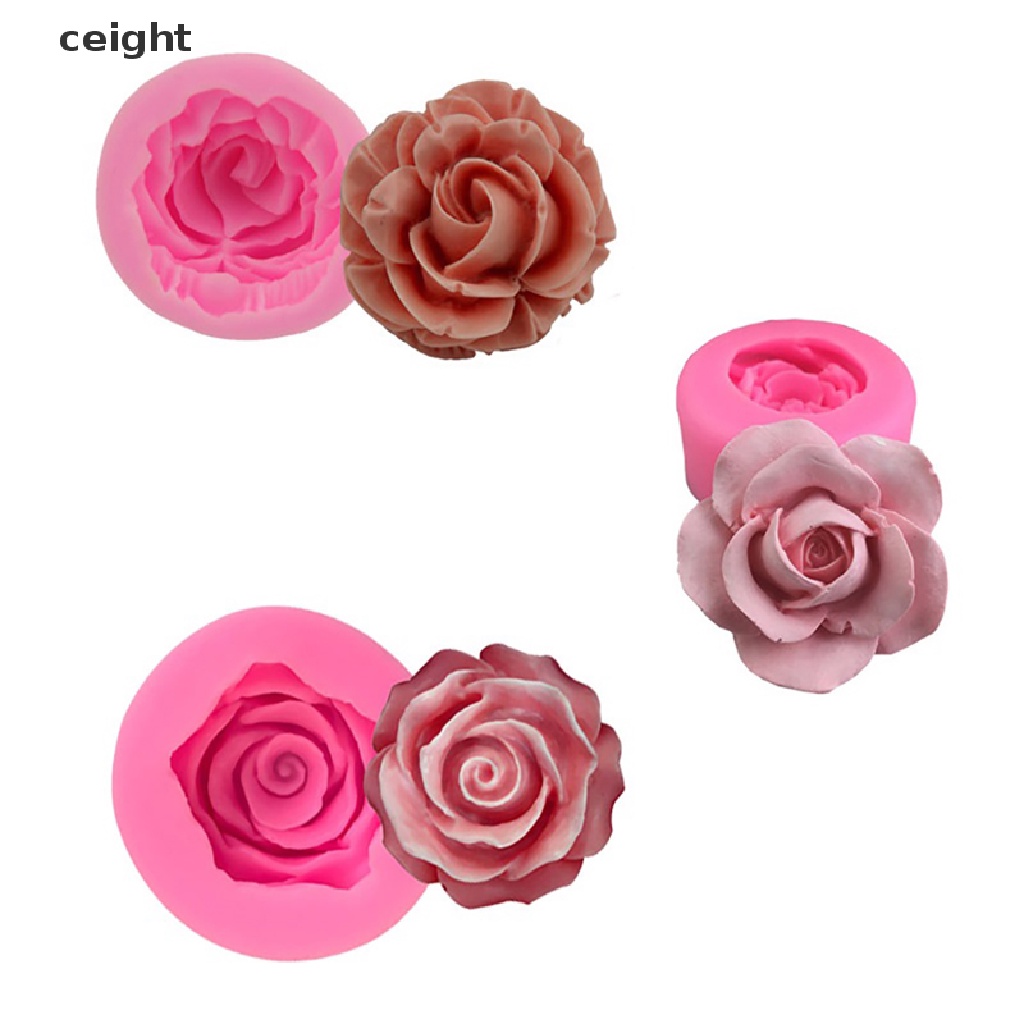 Khuôn tạo hình bánh hình hoa hồng 3D dễ thương