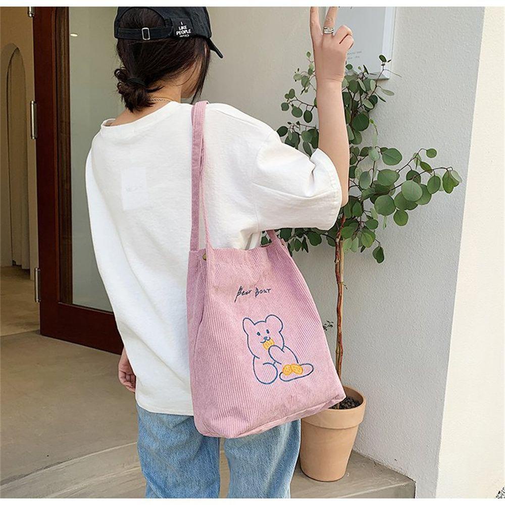 Túi Xách Tay Thêu Hình Gấu Dễ Thương