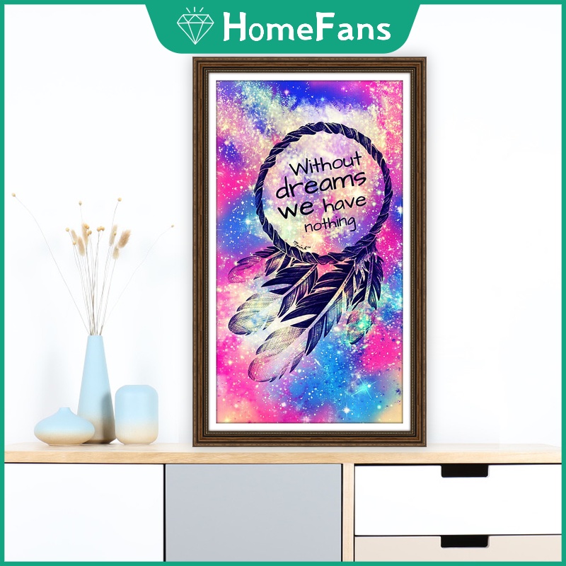 Bộ Tranh Đính Đá 5D Tự Làm Hình Dreamcatcher Không Có Khung 30x50cm