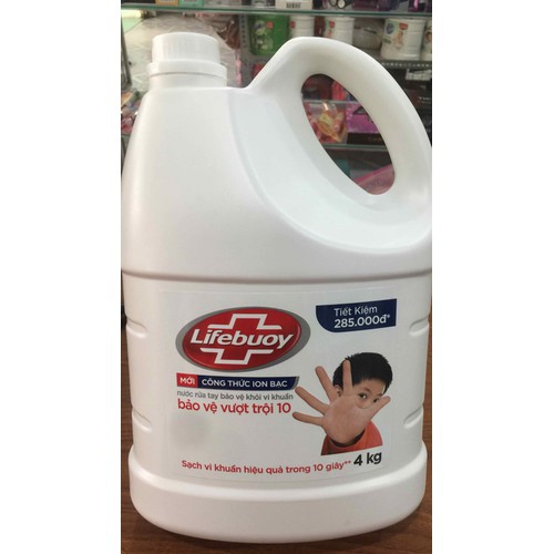 Nước Rửa Tay LIFEBUOY Bảo Vệ Vượt Trội Can 4kg Gía Bao Bì 315k