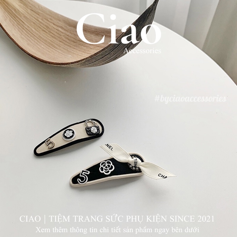 [HOẢ TỐC 1H] Kẹp tóc/ Phụ kiện tóc thiết kế đính charm cổ điển retro mã 28 Ciao accessories