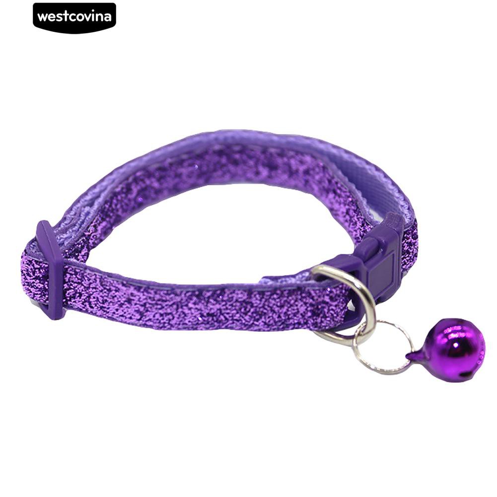 Vòng cổ kèm chuông phối họa tiết lấp lánh cho thú cưng