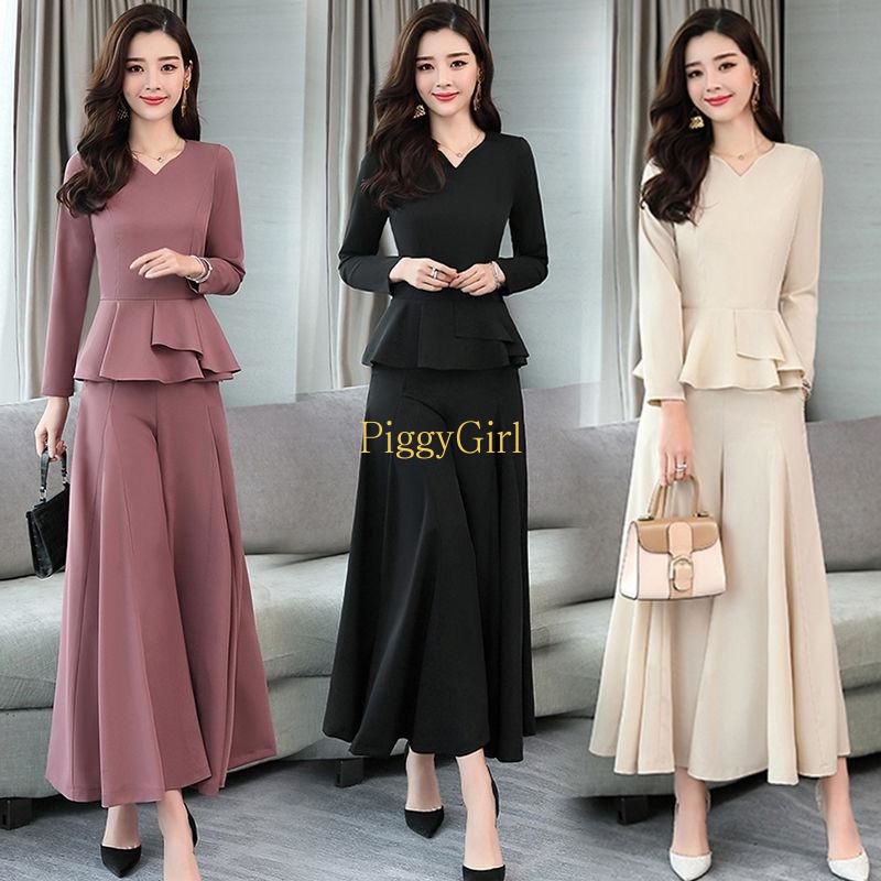 Set Áo Quần Ống Rộng Thời Trang Thu Đông Hàn Quốc 2022 Cho Nữ