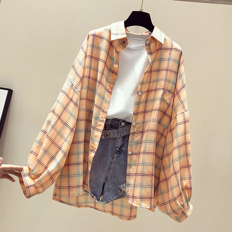 Áo Sơ Mi Khoác Ngoài Họa Tiết Ca Rô Thời Trang Dành Cho Nữ
