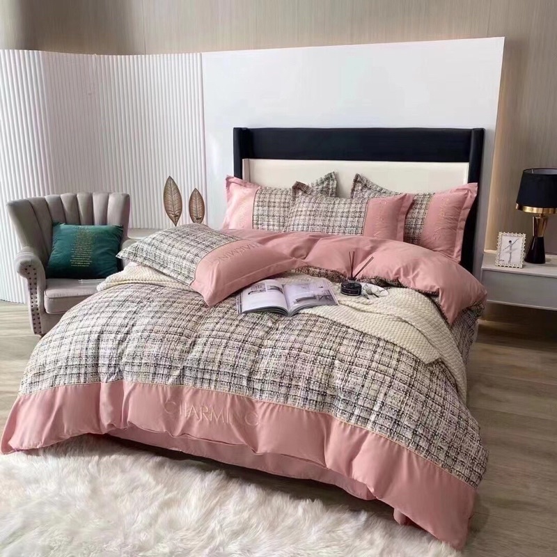 Bộ Chăn Ga Gối Cotton Đũi Charming đủ kích thước phong cách hiện đại 2022 Loại 1