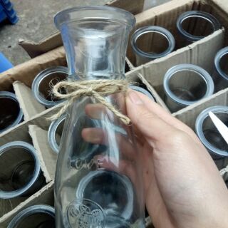 Combo 2 bình hoa miệng eo love/liter có nơ trang trí