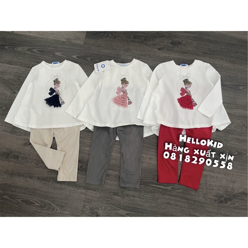 B350 - Bộ cô gái mặc váy tầng MOR bé gái