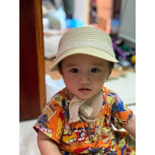 Mũ cói phong cách Hàn quốc cho bé