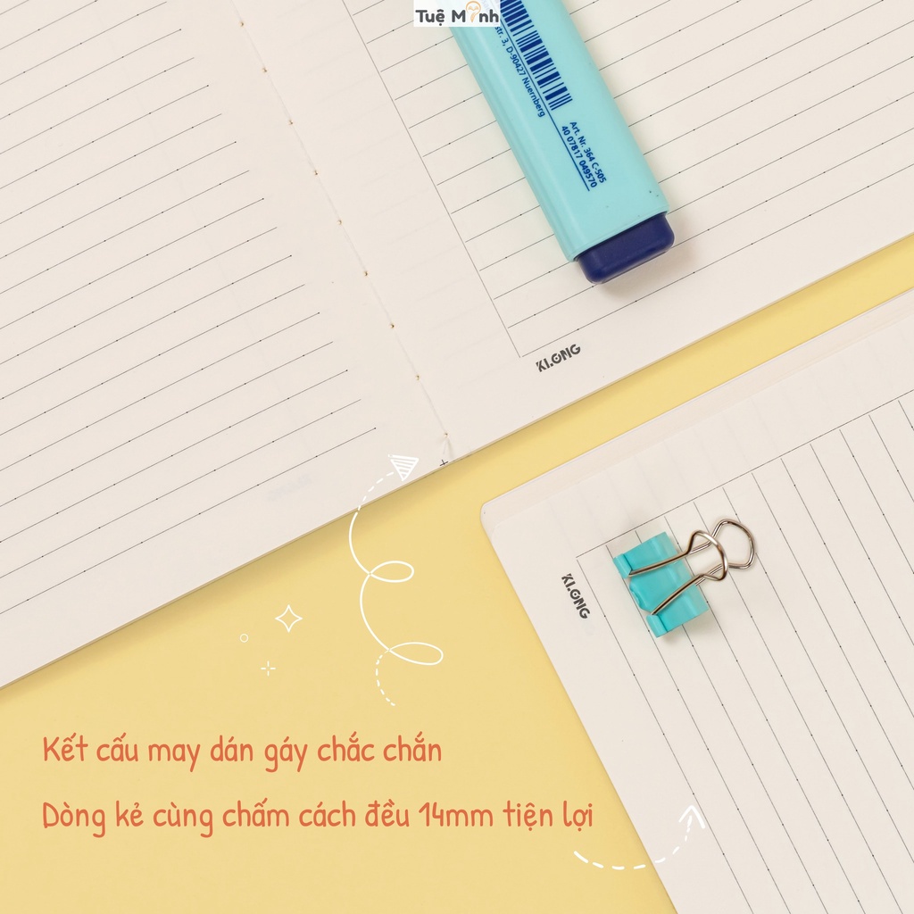 Vở kẻ ngang dòng chấm B5 Klong 80/120/200 trang  Lined bìa màu Pastel, sổ KLong bìa dễ thương