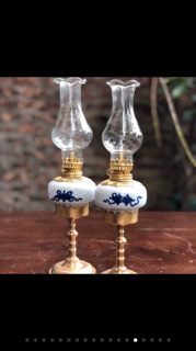 Đèn thờ dầu Bát Tràng chọn mẫu, đèn thờ gốm sứ chuẩn Bát tràng bọc đồng bên ngoài