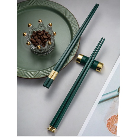 Bộ 5 Đôi Đũa ăn cao cấp, đầu sư tử kháng khuẩn đũa hợp kim chống nước,bộ đồ ăn