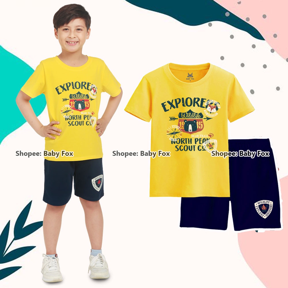 Bộ thun bé trai size nhí, trung, đại 100% cotton loại tốt, thương hiệu BABY FOX e